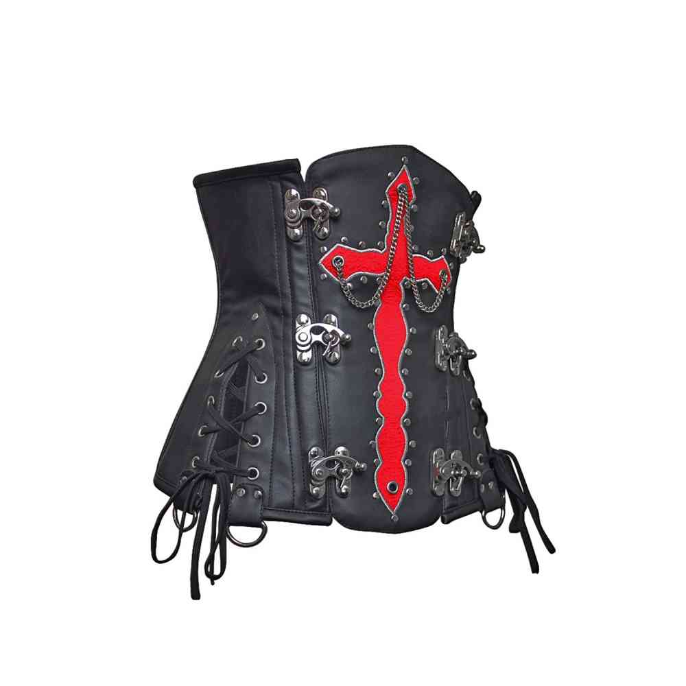 Attitude Corsets - Leighton Corset sous la poitrine - Noir/Rouge